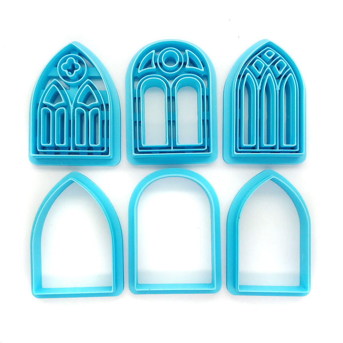 Gothic windows and frames polymer clay cutters.
