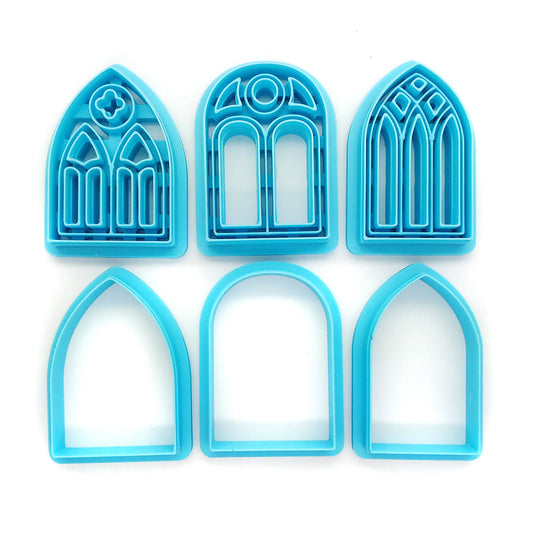 Gothic windows and frames polymer clay cutters.