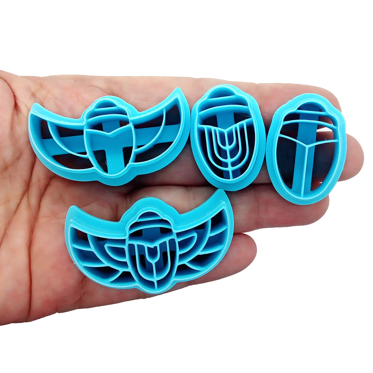 Scarab beetle polymer clay cutter set.