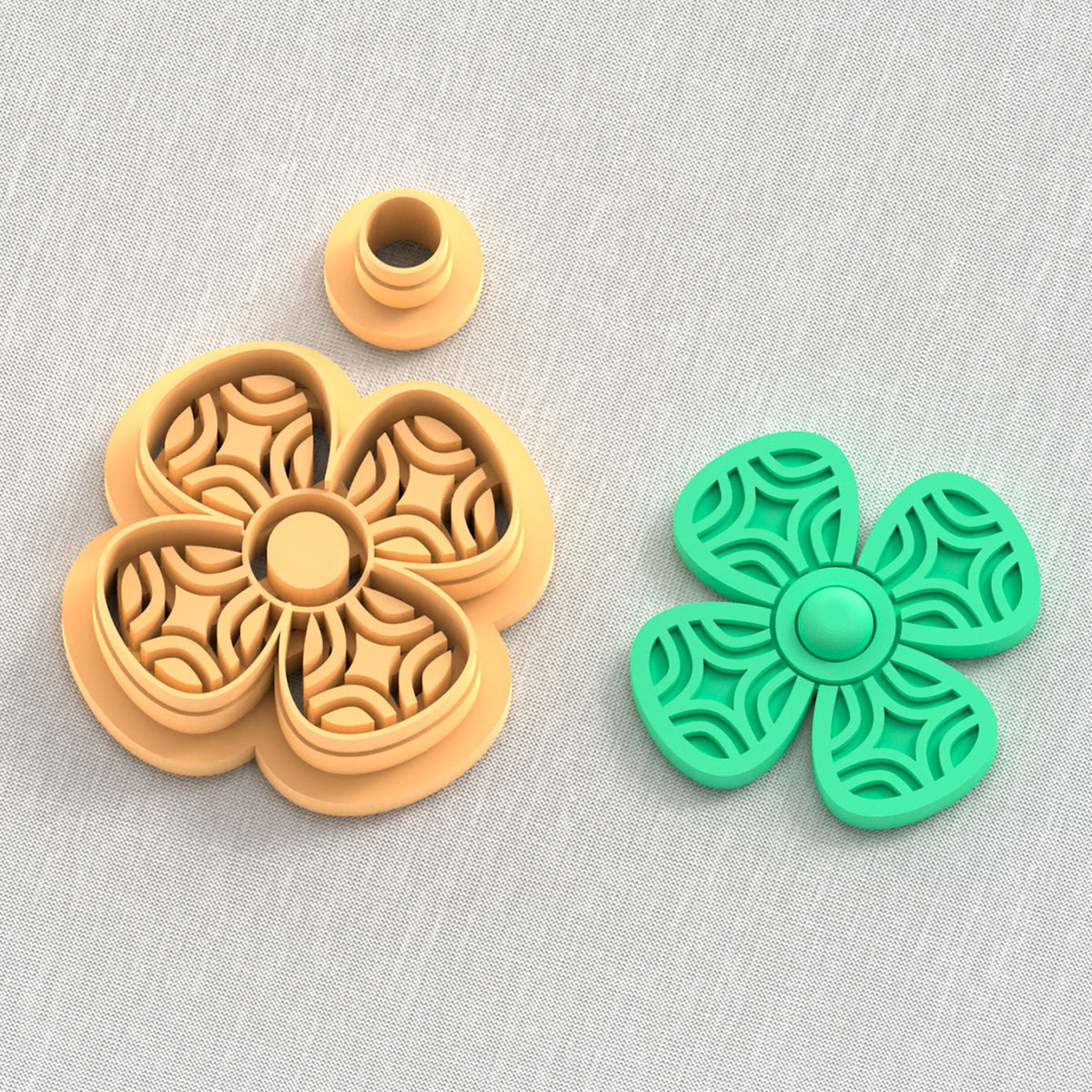 Clover shaped polymer clay cutter set
