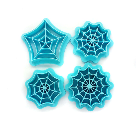 Spiderweb Clay Cutters for Halloween, 4 pieces