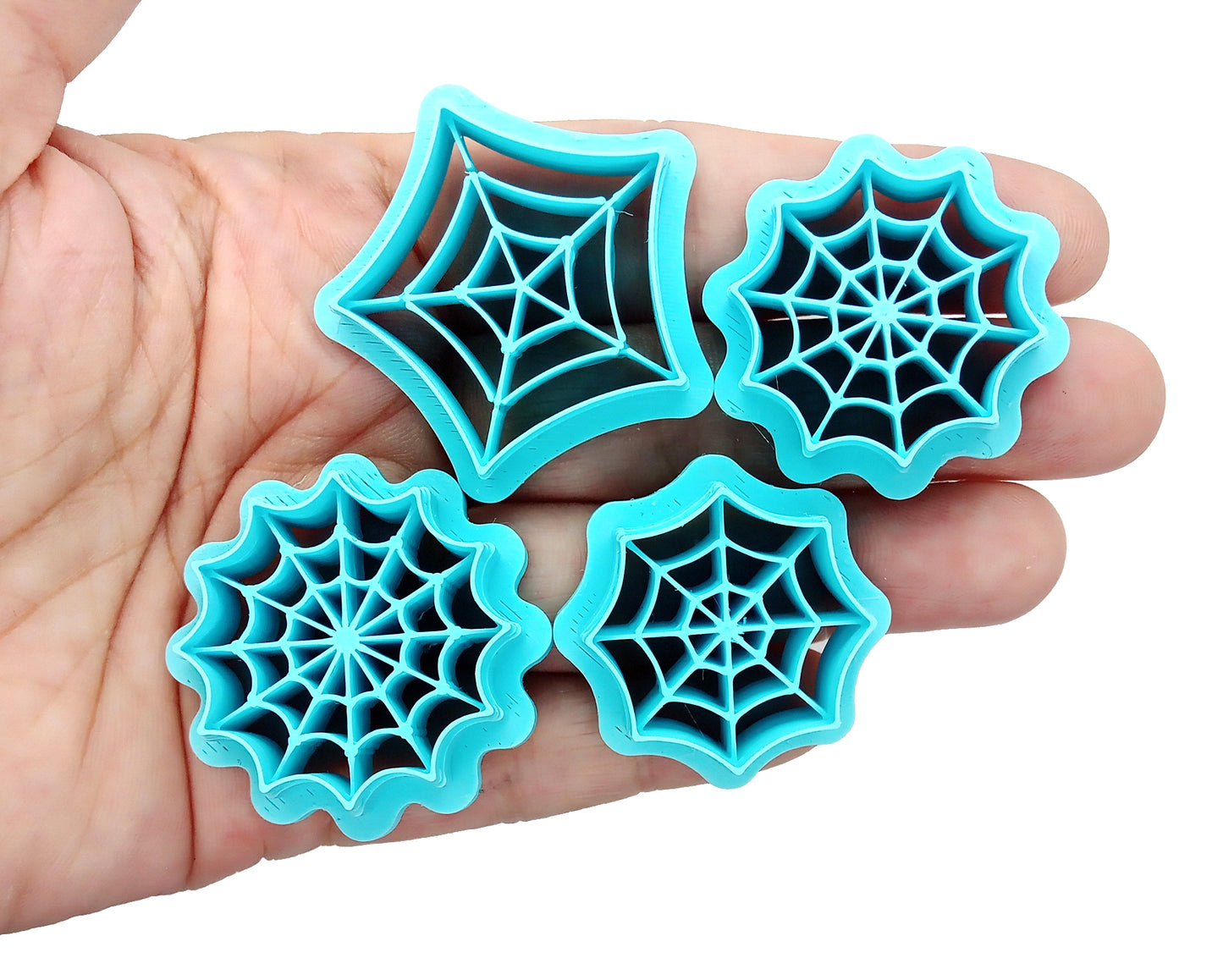 Spiderweb Clay Cutters for Halloween, 4 pieces