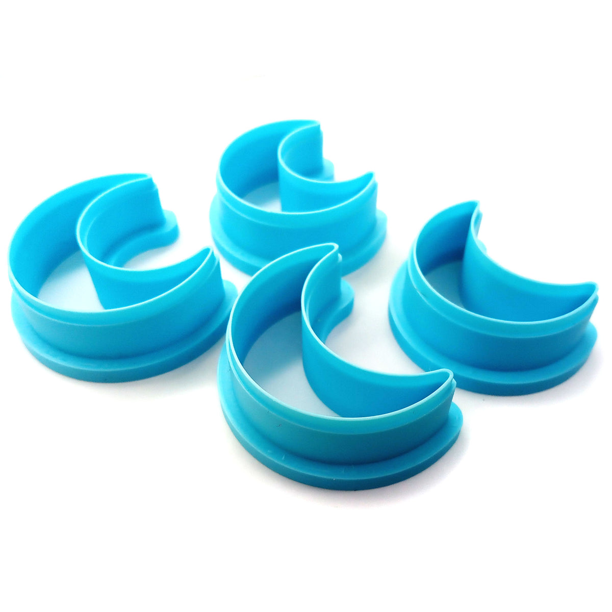 Polymer clay cutters in moon shapes