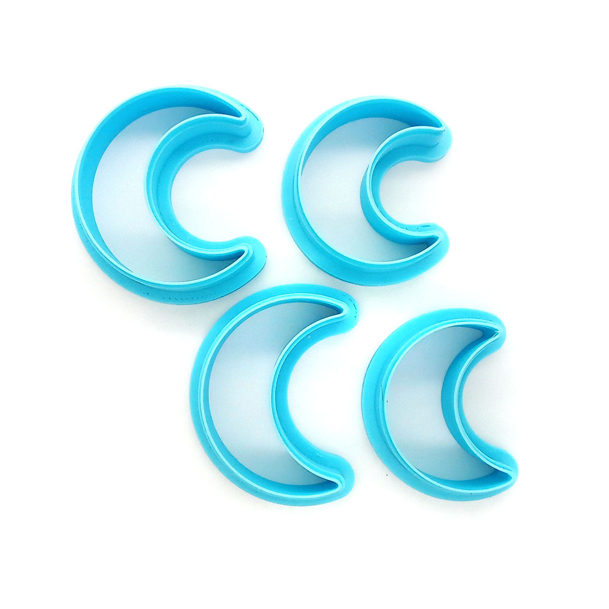 Polymer clay cutters in moon shapes