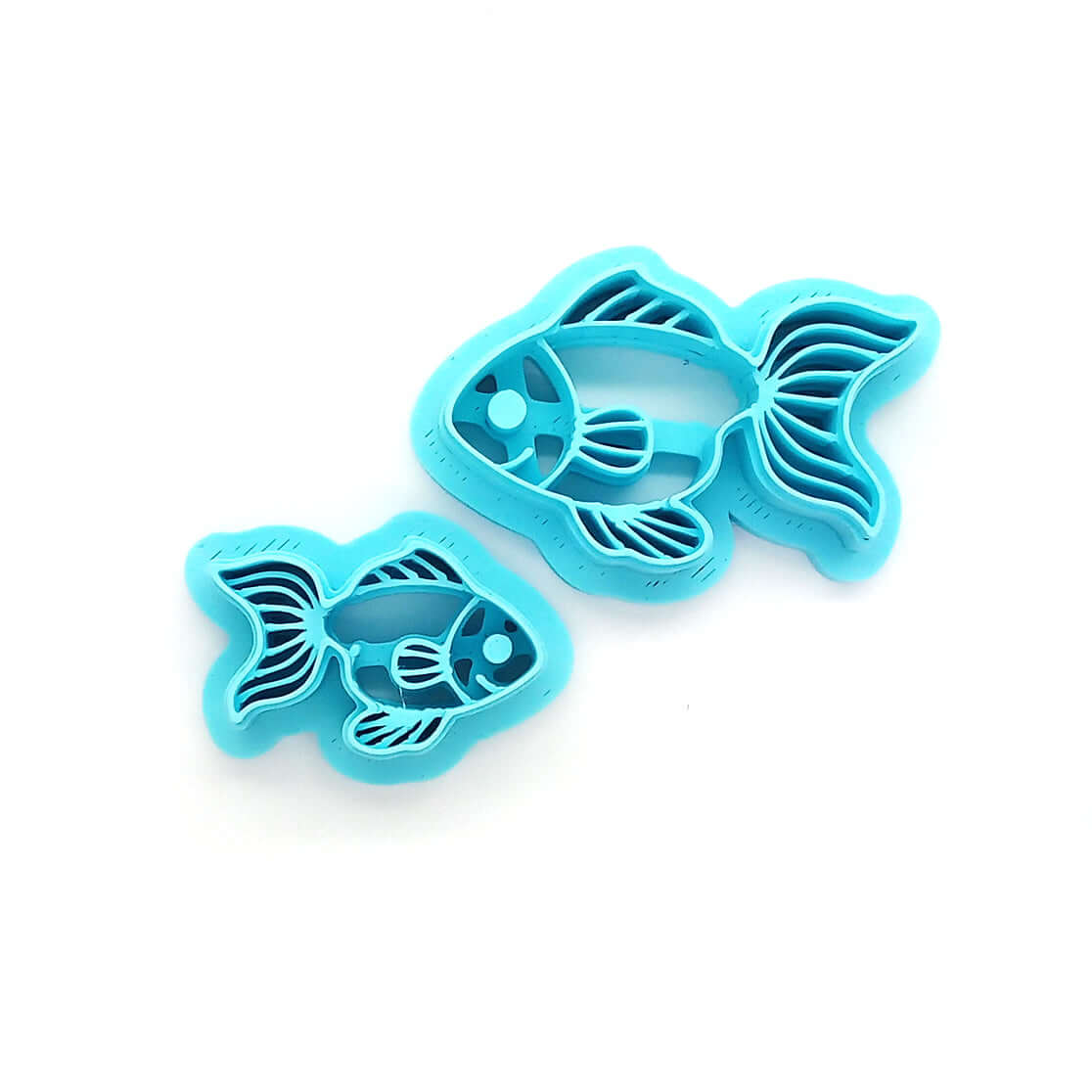 Two goldfish clay cutters in two sizes.