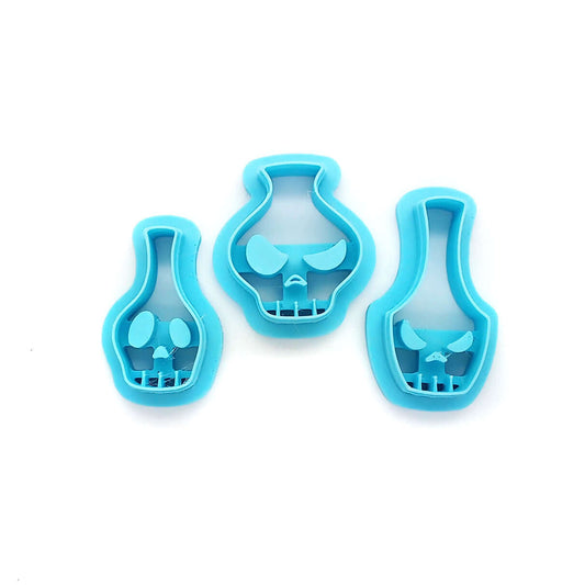 Halloween Clay Cutters: Skull Potion Bottles, Set of 3
