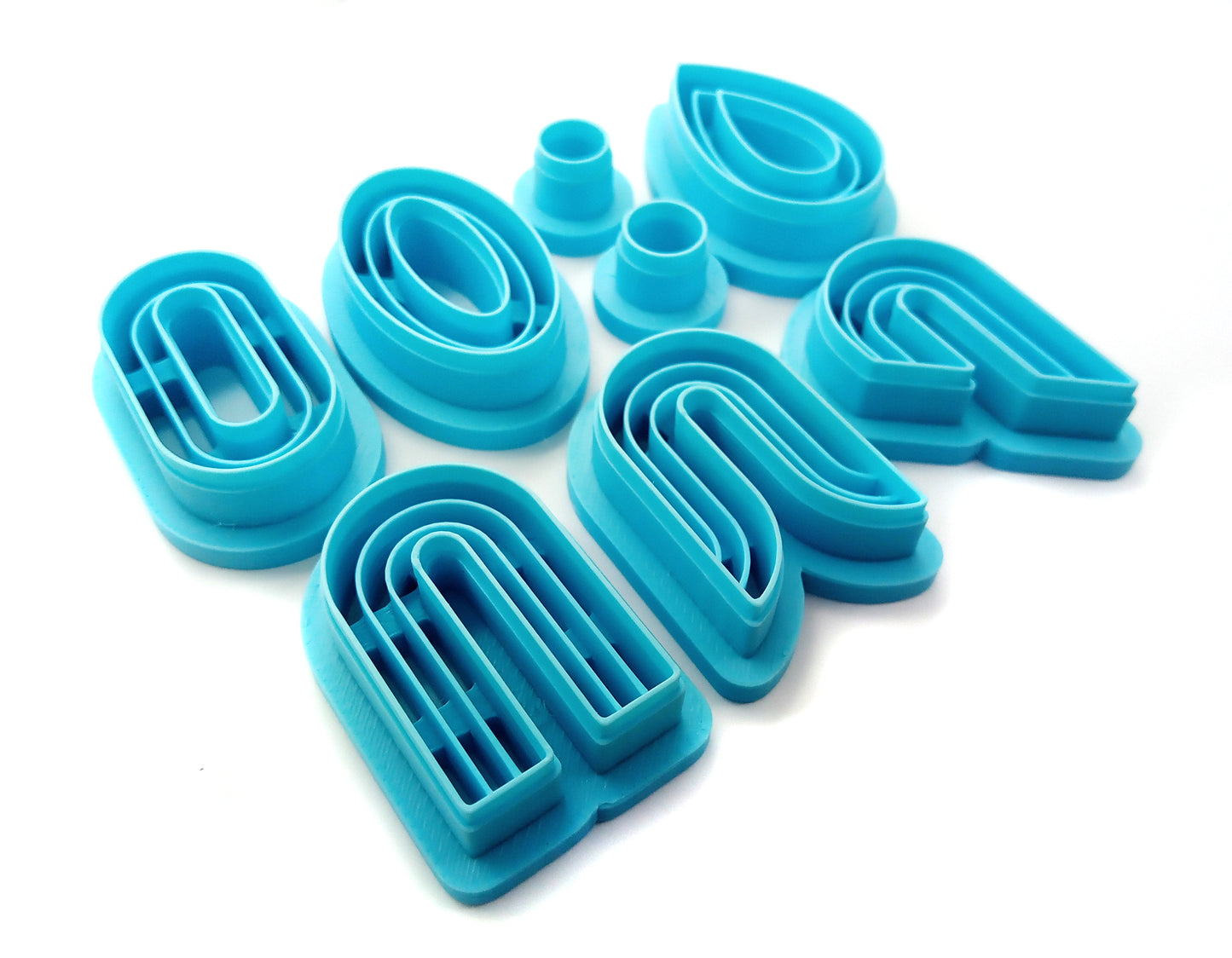 Clay Cutters for Earrings: 7 pieces, Ovals and Rainbow Shapes