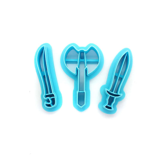 Sword & Axe Clay Cutters: Set of 3