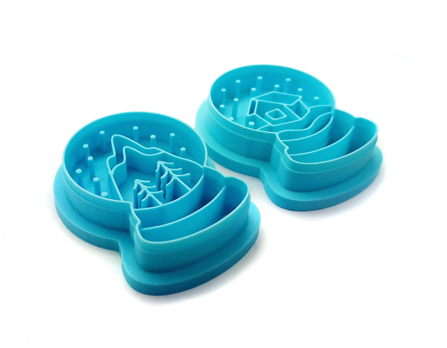 Snow Globe Clay Cutters, with House & Mountain, featuring sturdy sharp blades for polymer clay crafts.