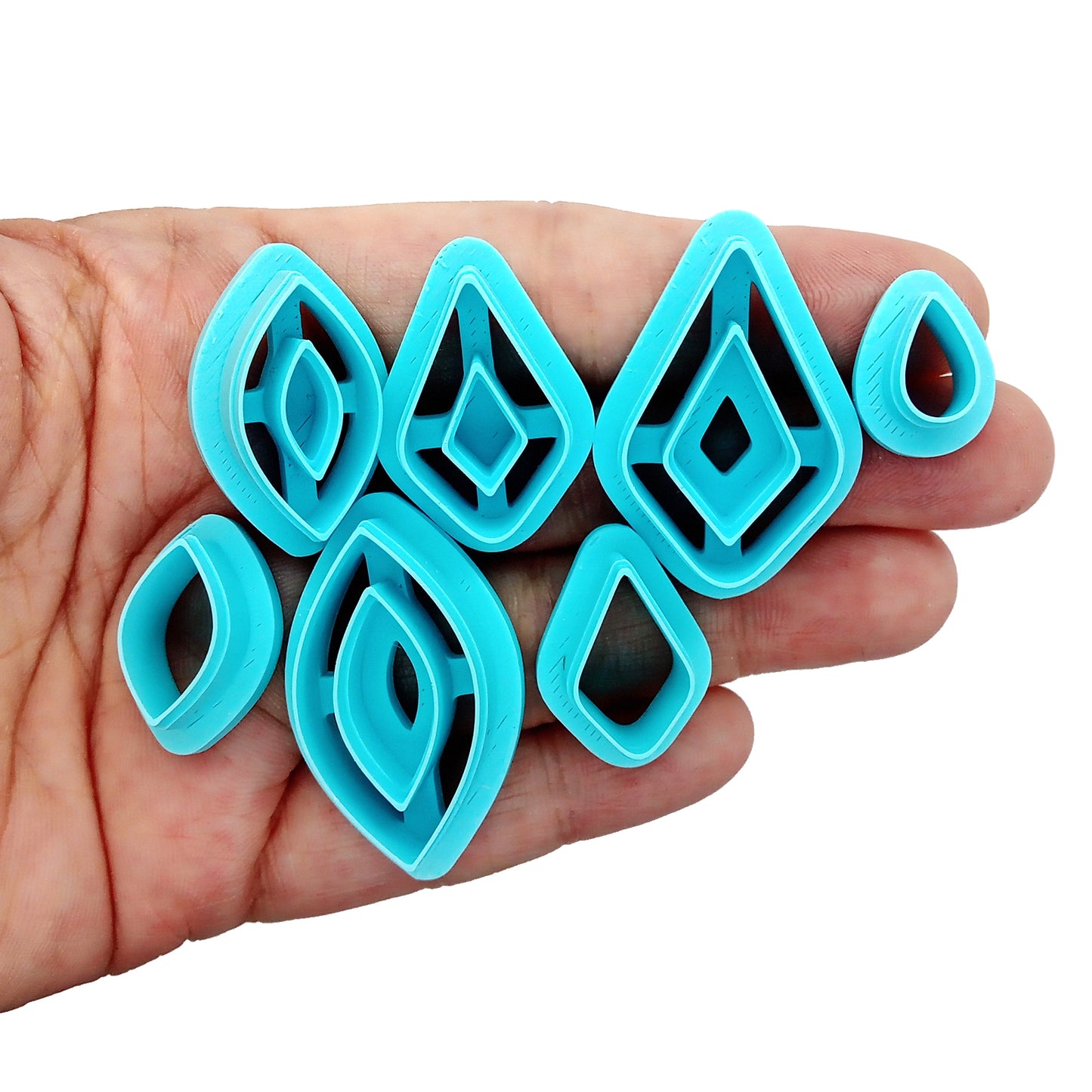 Boho Shape Clay Cutters for Earrings: Drops & Diamonds