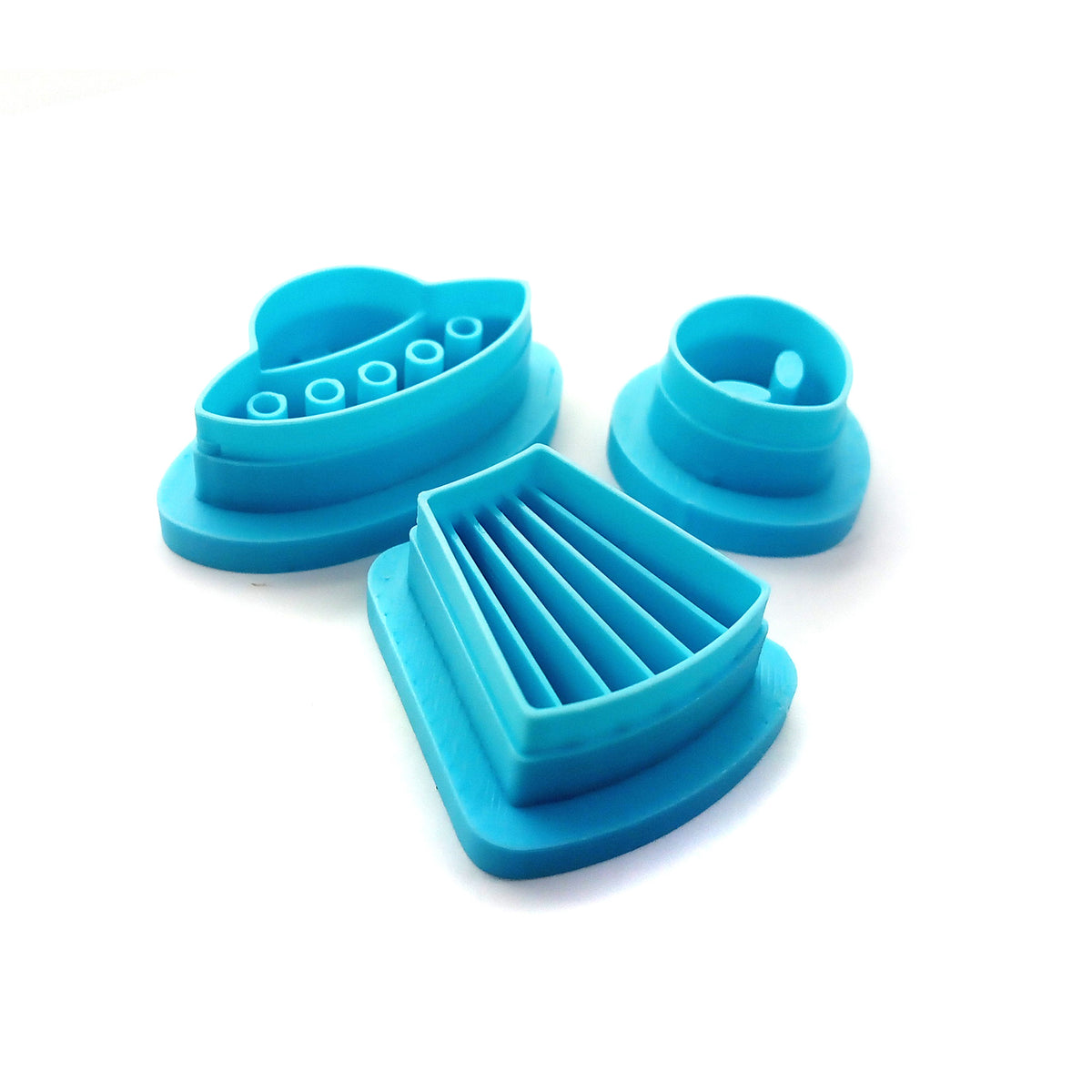 Cute UFO with alien polymer clay cutters.