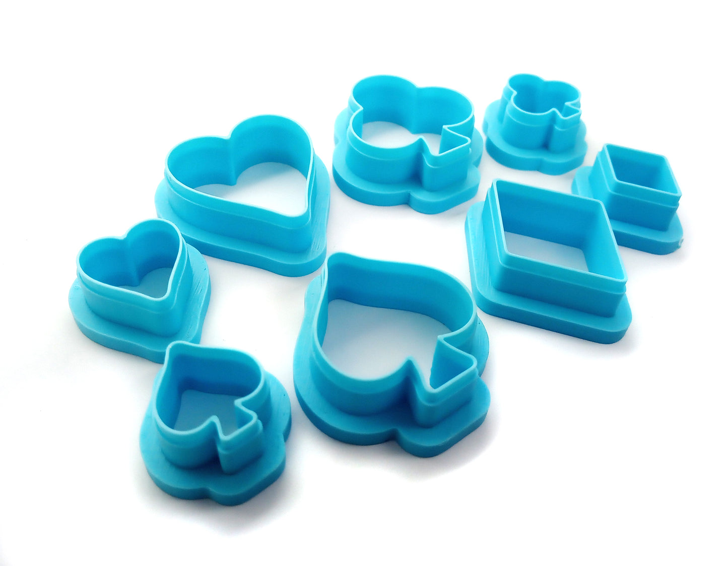 Card Suit Clay Cutters: Two Sizes, 8 pieces