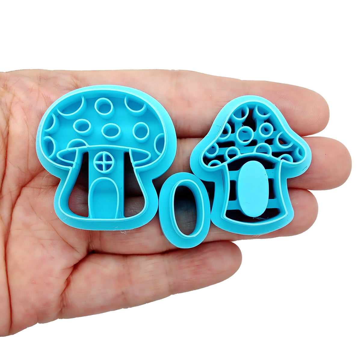 Little mushroom house polymer clay cutters.