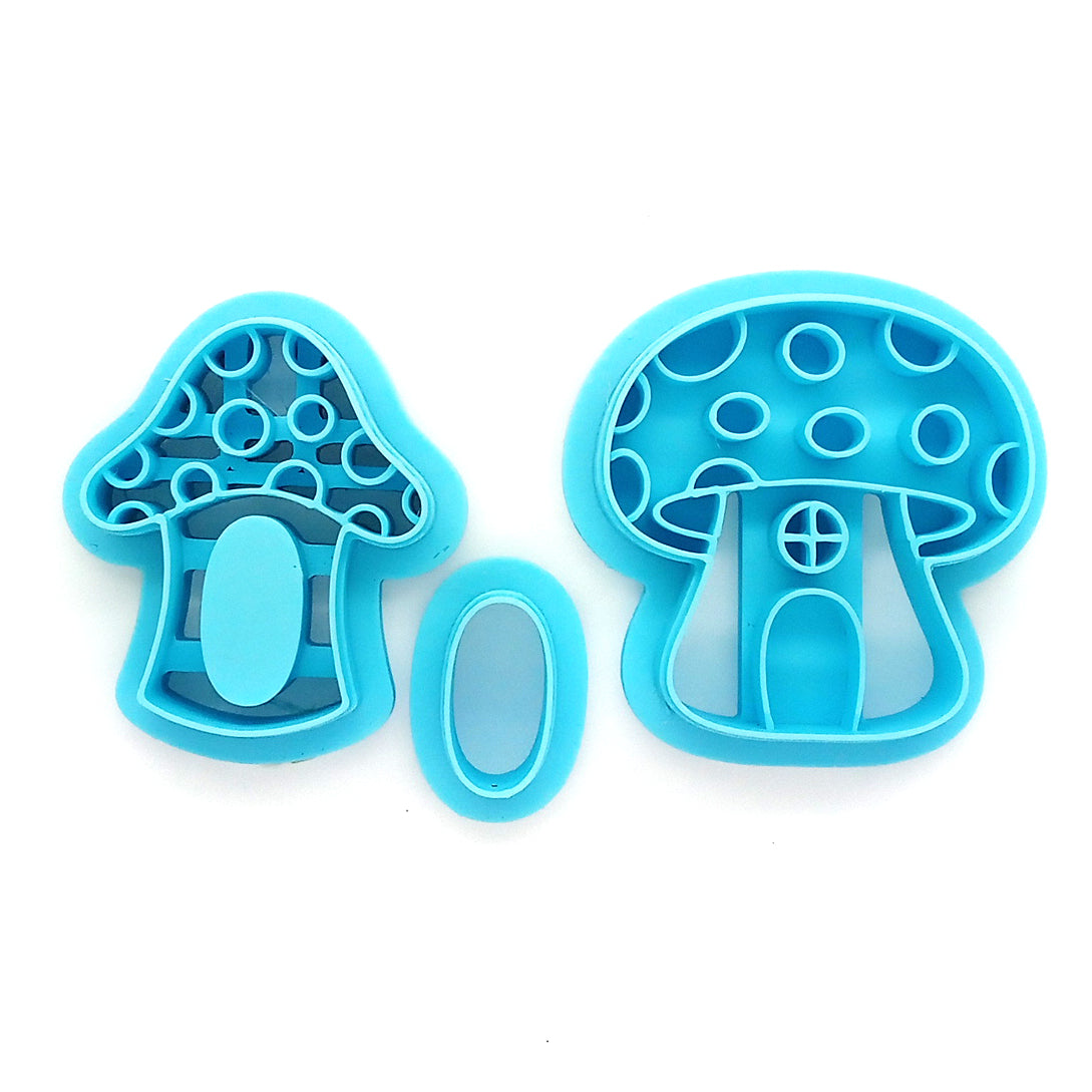 Little mushroom house polymer clay cutters.