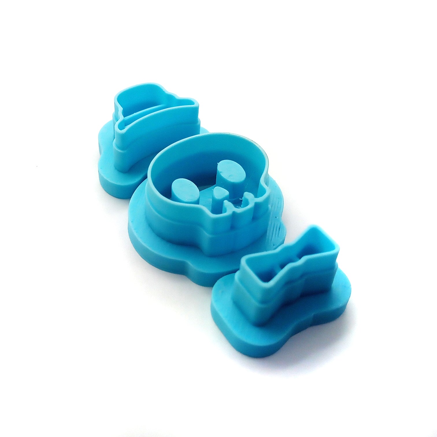 Blue Skull clay cutter with top hat and bow tie.