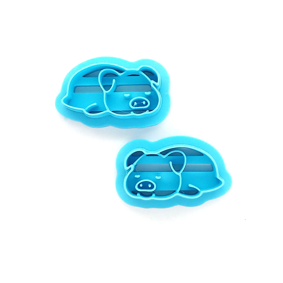 Sleepy pig polymer clay cutters.