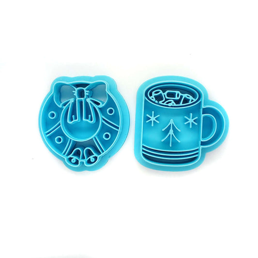 Winter Clay Cutters: Christmas Mug & Wreath