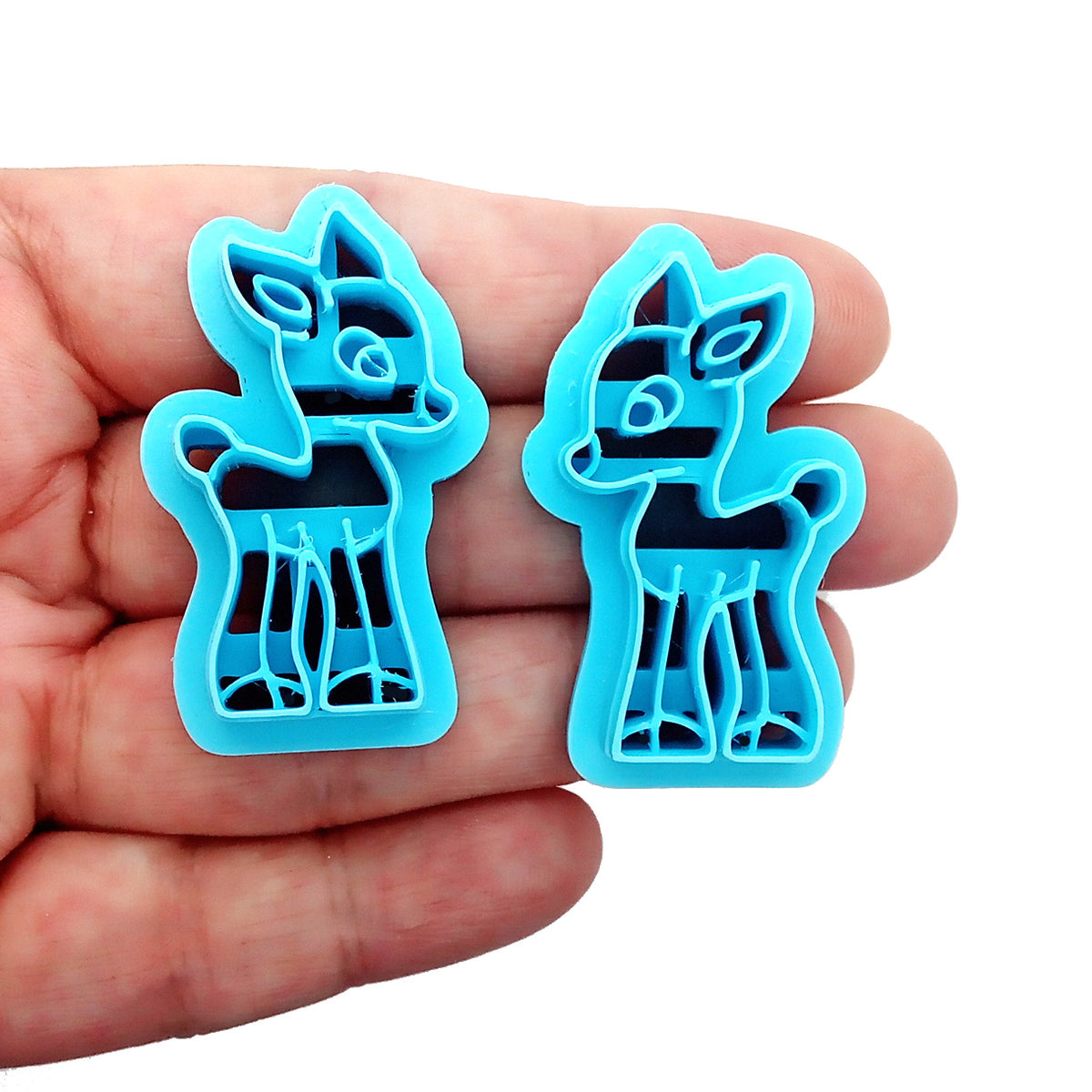 Reindeer or deer polymer clay cutters.