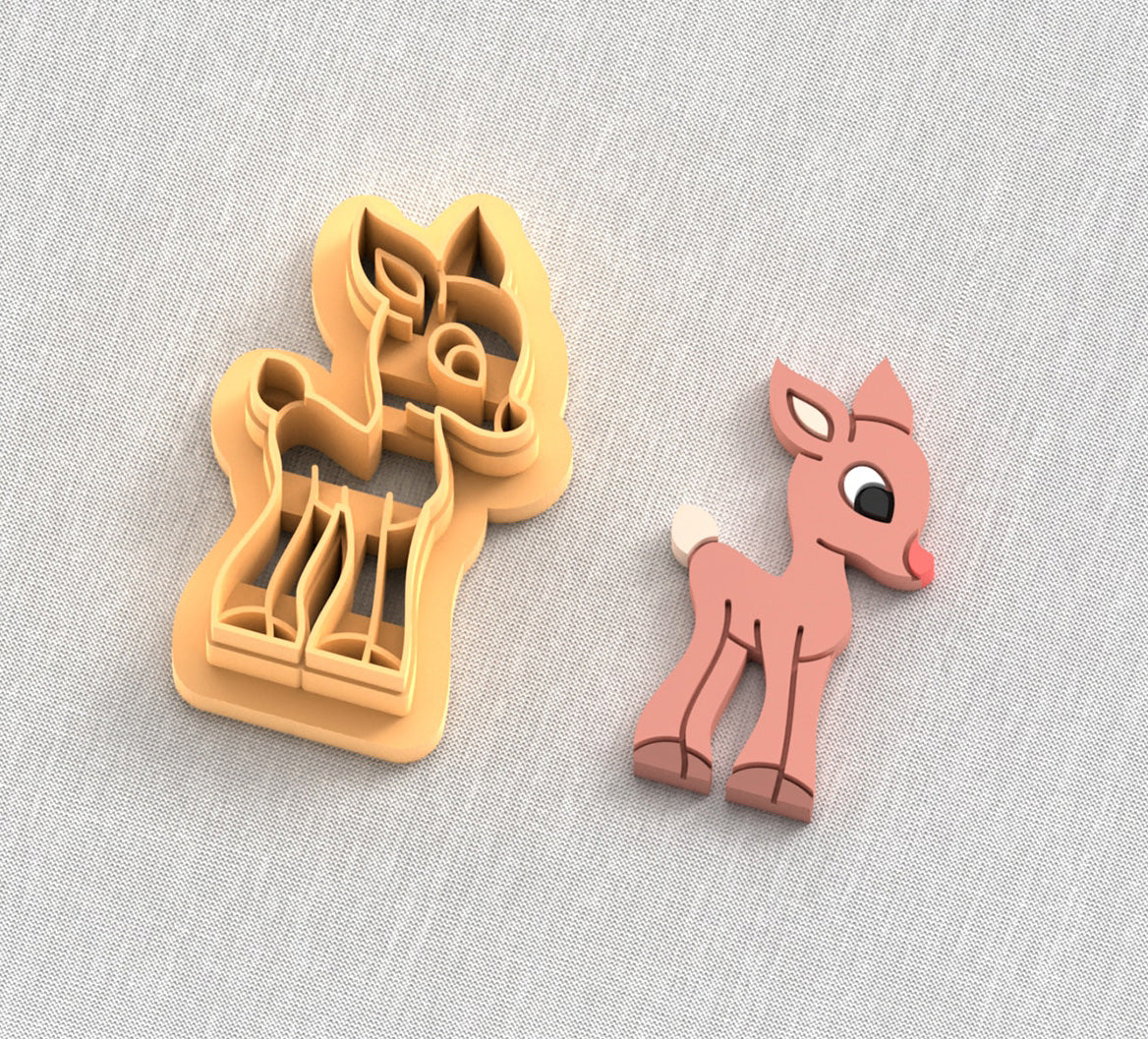 Reindeer or deer polymer clay cutters.