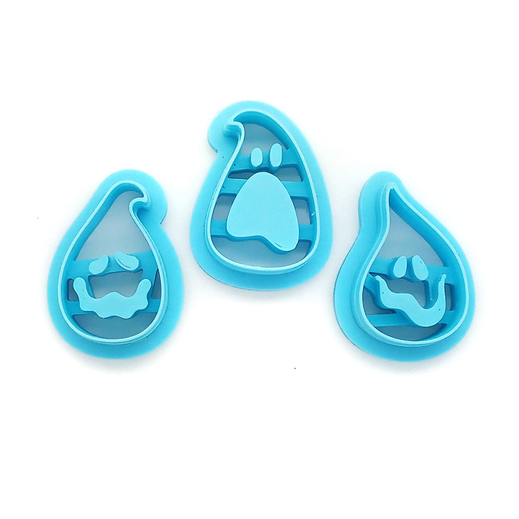 Ghost or ghoul face polymer clay cutters set