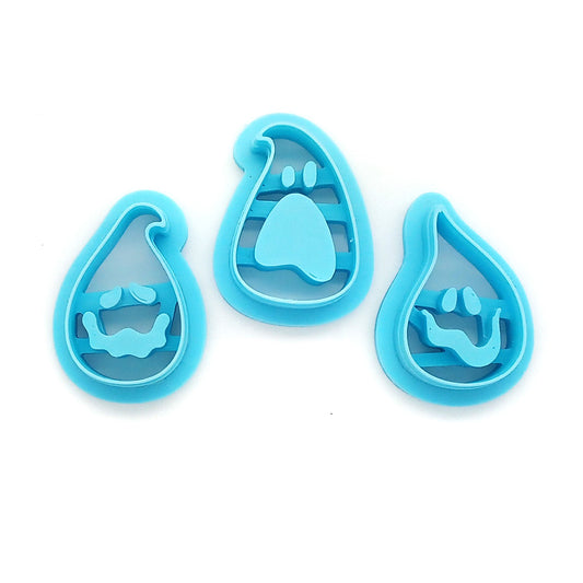 Ghost or ghoul face polymer clay cutters set
