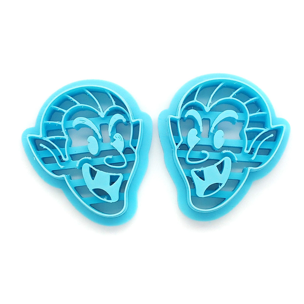 Laughing vampire polymer clay cutters.