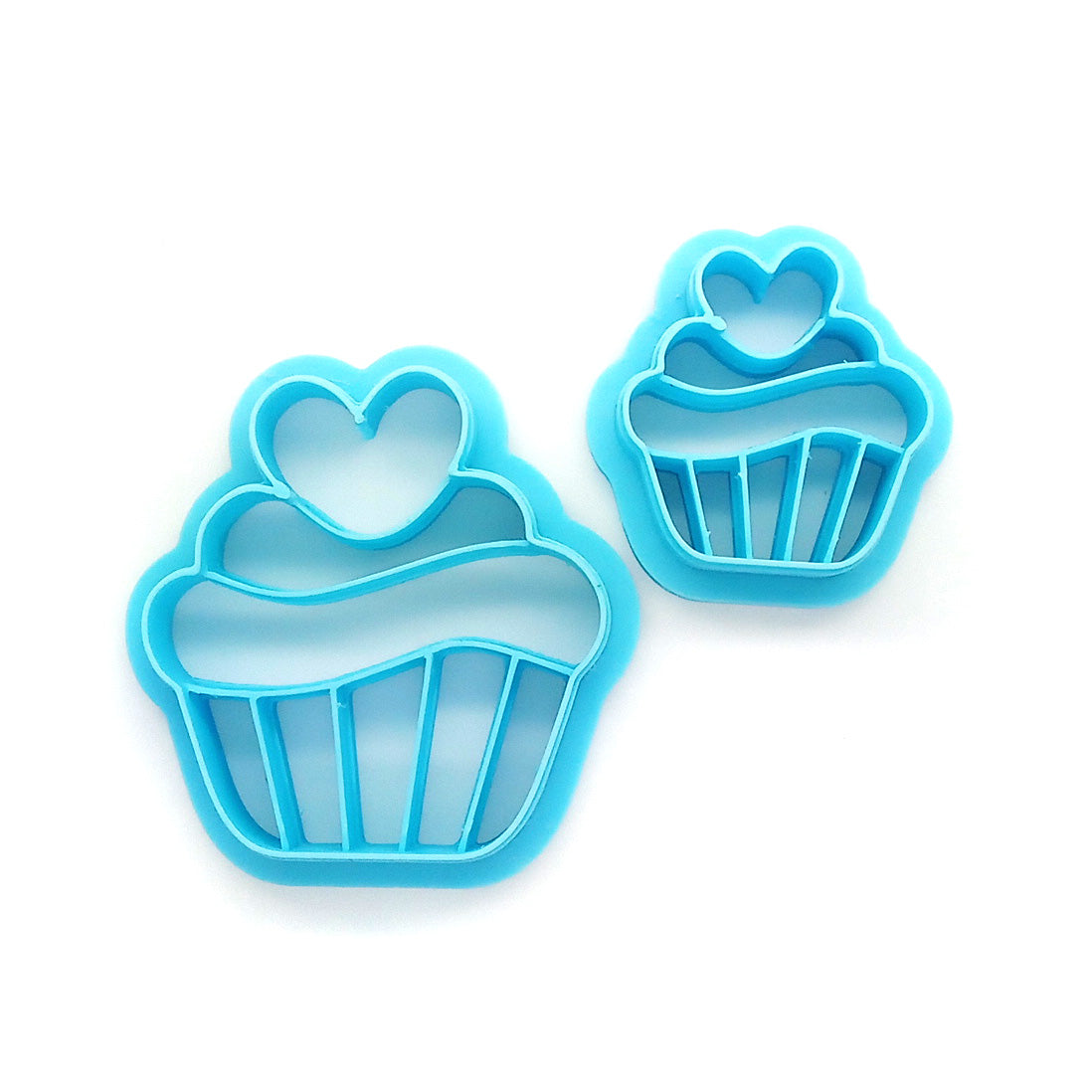 Cupcakes with hearts polymer clay cutters.