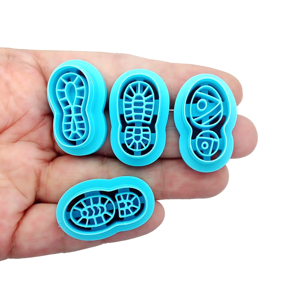 Boot shoe or foot prints clay cutter set
