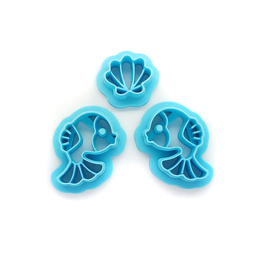 Cute fish and seashell polymer clay cutters.