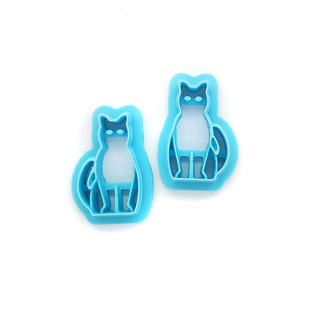 Sitting cat polymer clay cutters.