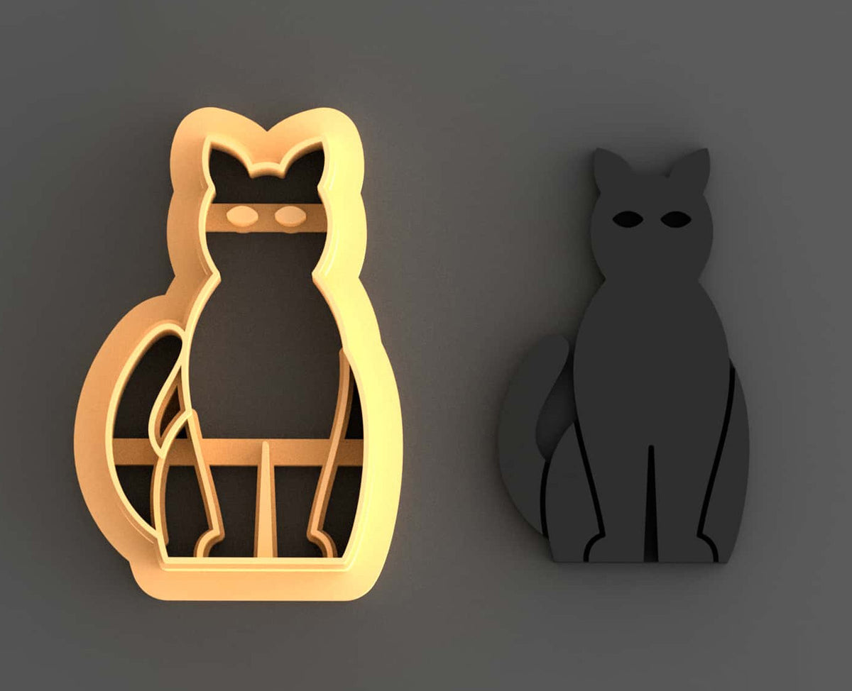 Sitting cat polymer clay cutters.