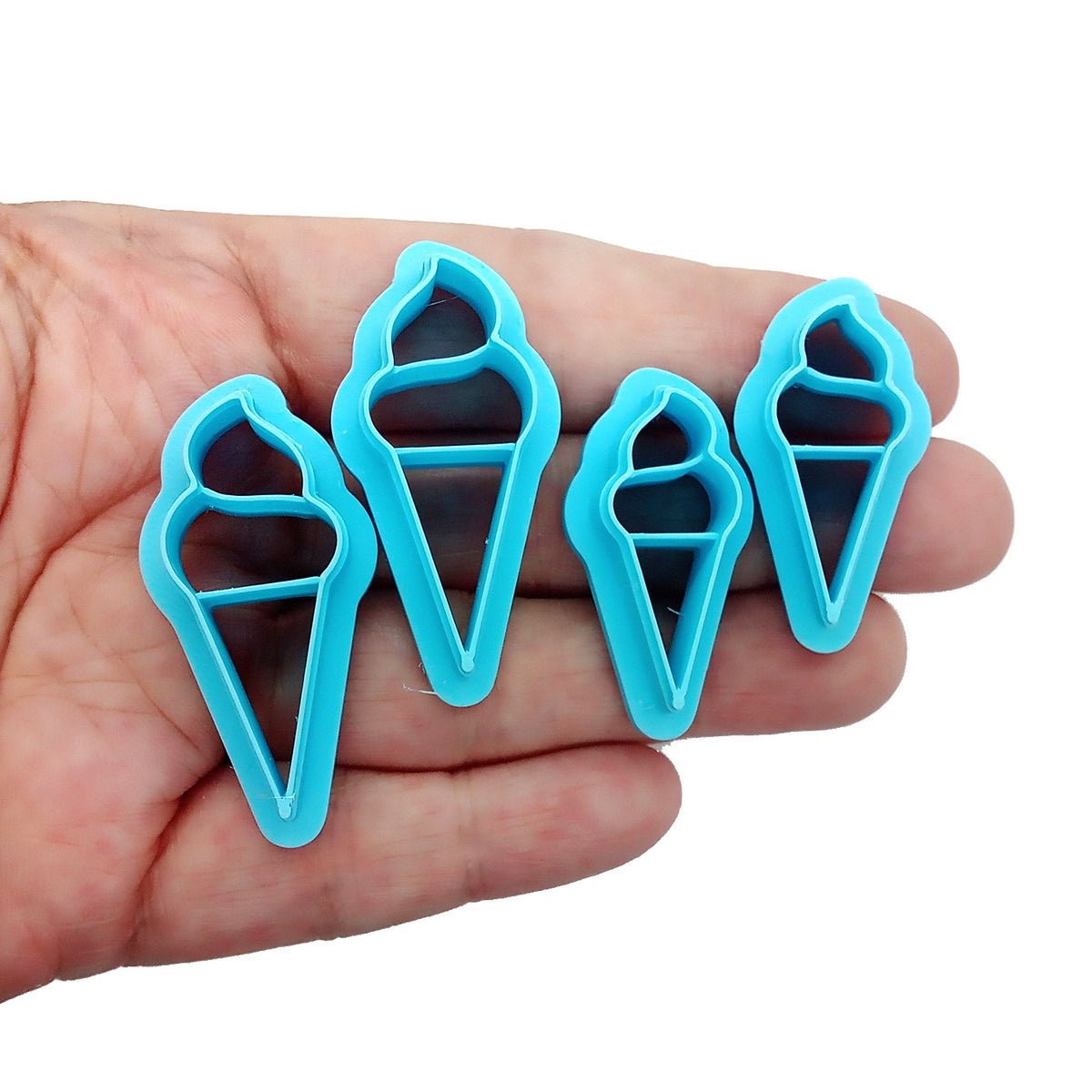 Ice cream cones polymer clay cutters.