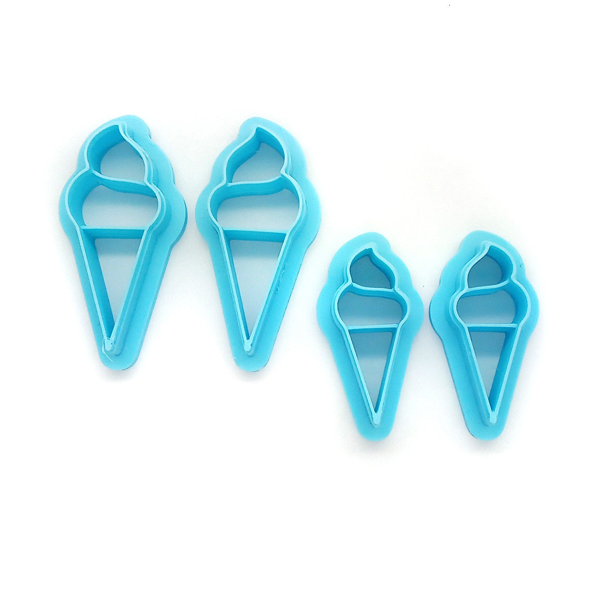 Ice cream cones polymer clay cutters.