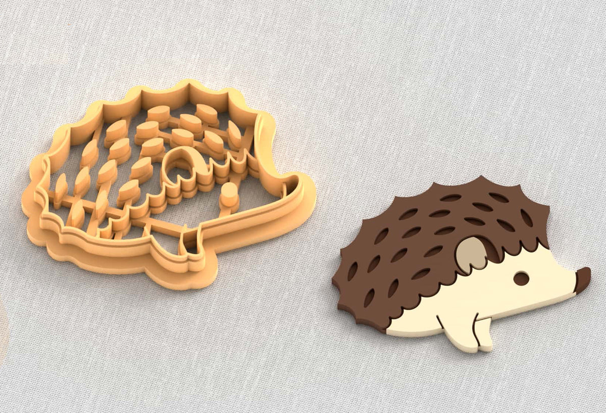 Hedgehog polymer clay cutter set.