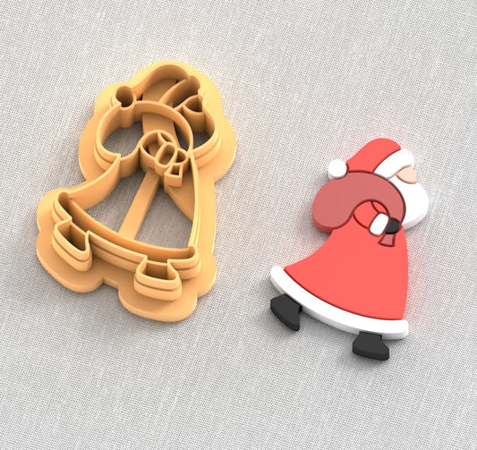 Santa Claus holding sack polymer clay cutters.