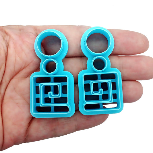 Geometric shaped polymer clay cutters: square spirals