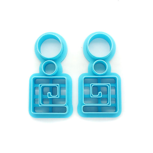Geometric shaped polymer clay cutters: square spirals