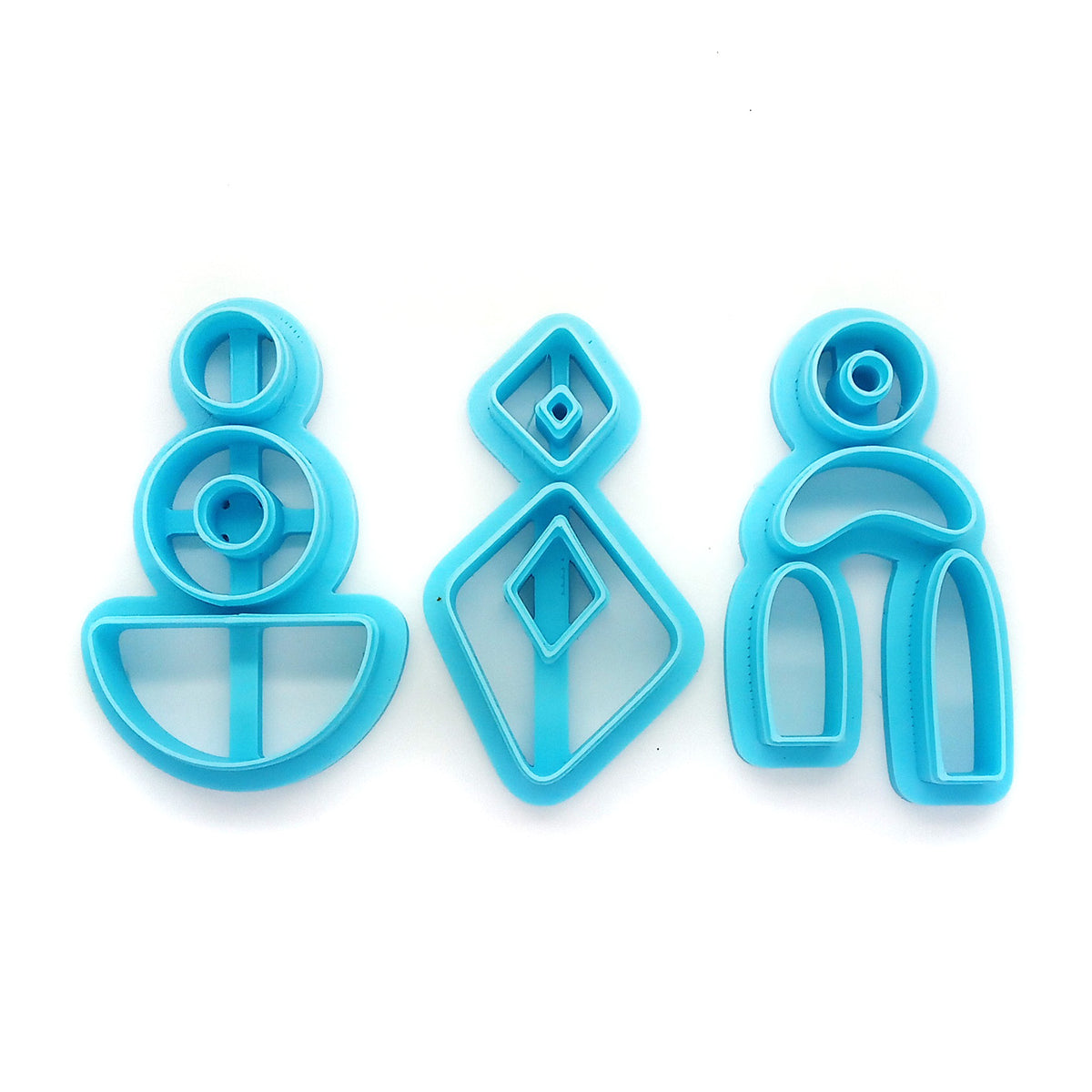 Organic boho shaped polymer clay cutters to make earrings.