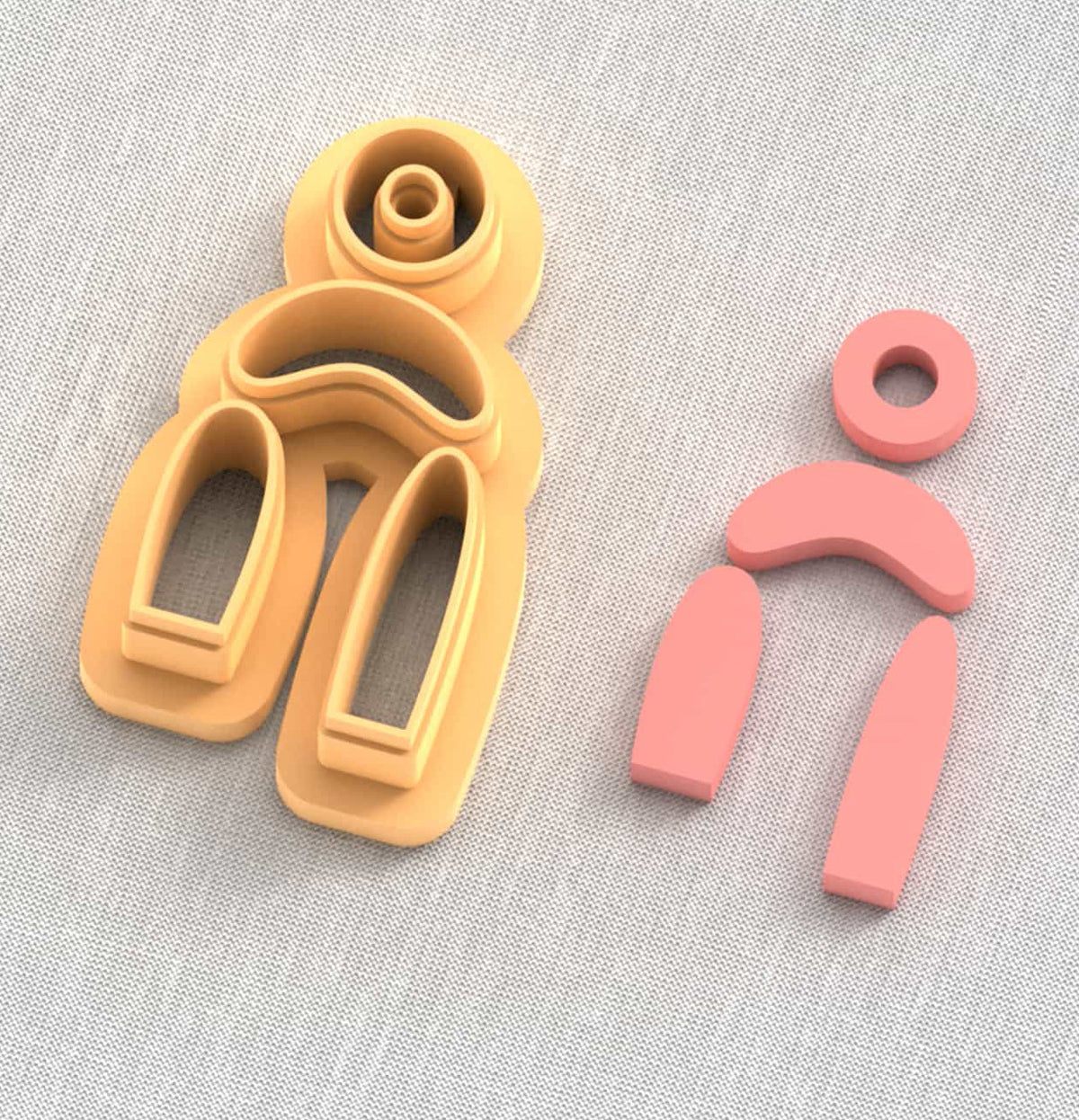 Organic boho shaped polymer clay cutters to make earrings.