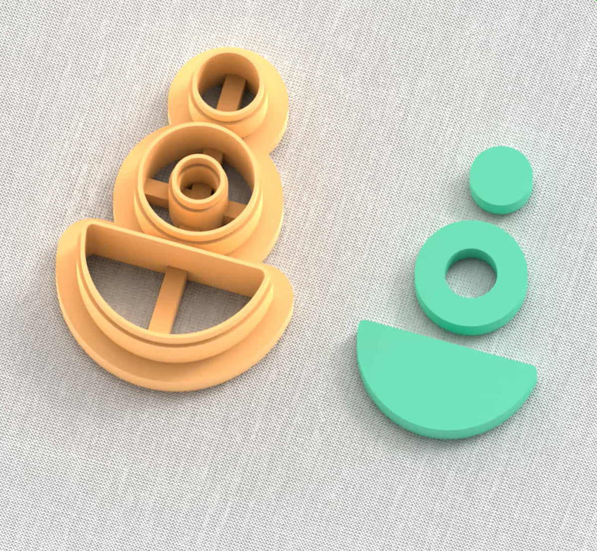 Organic boho shaped polymer clay cutters to make earrings.
