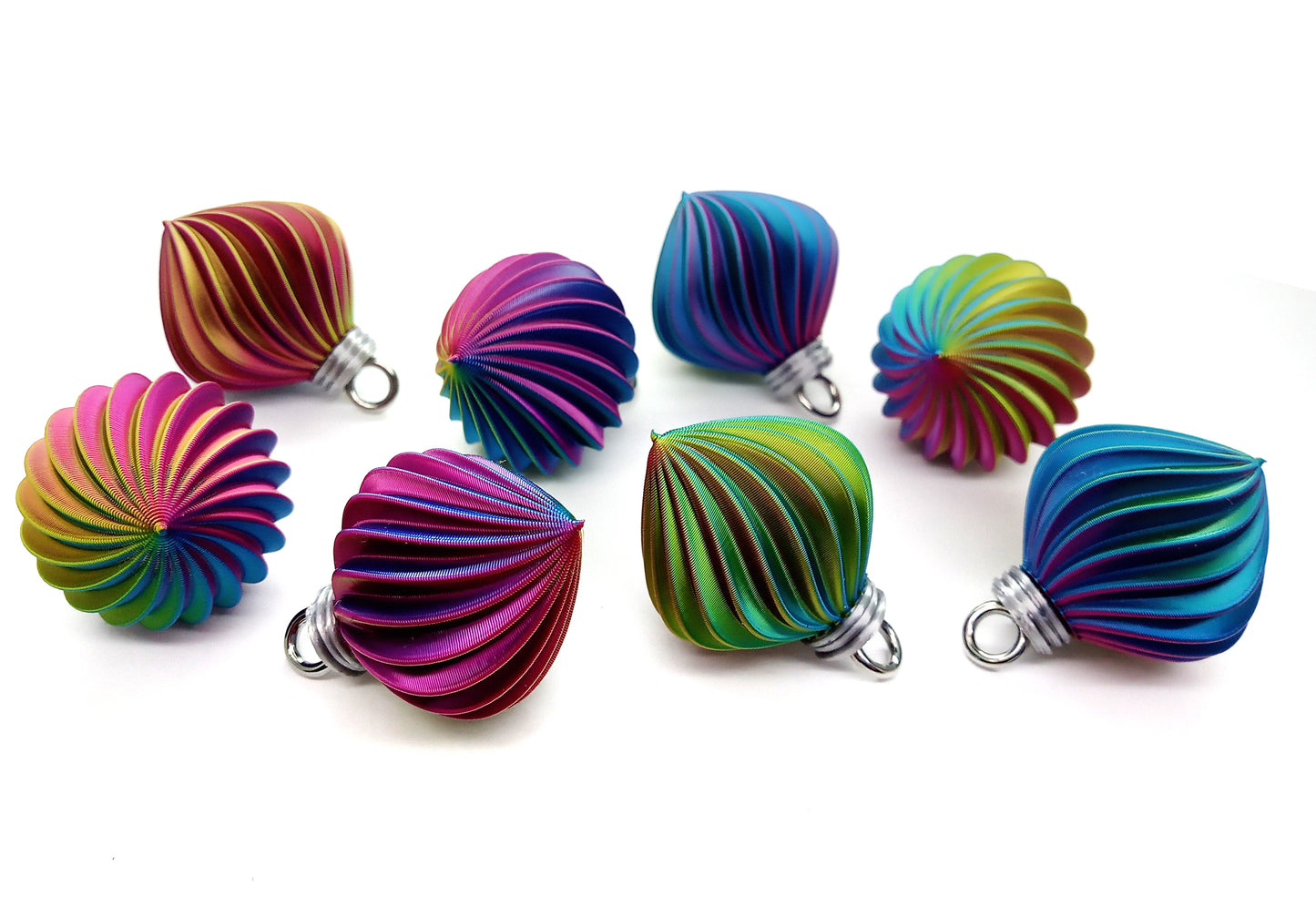 Pretty Rainbow Swirl Ornaments, 8 pieces, 1 inch tall