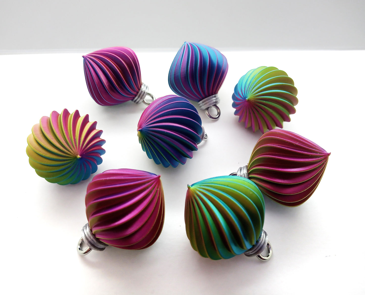 Pretty Rainbow Swirl Ornaments, 8 pieces, 1 inch tall