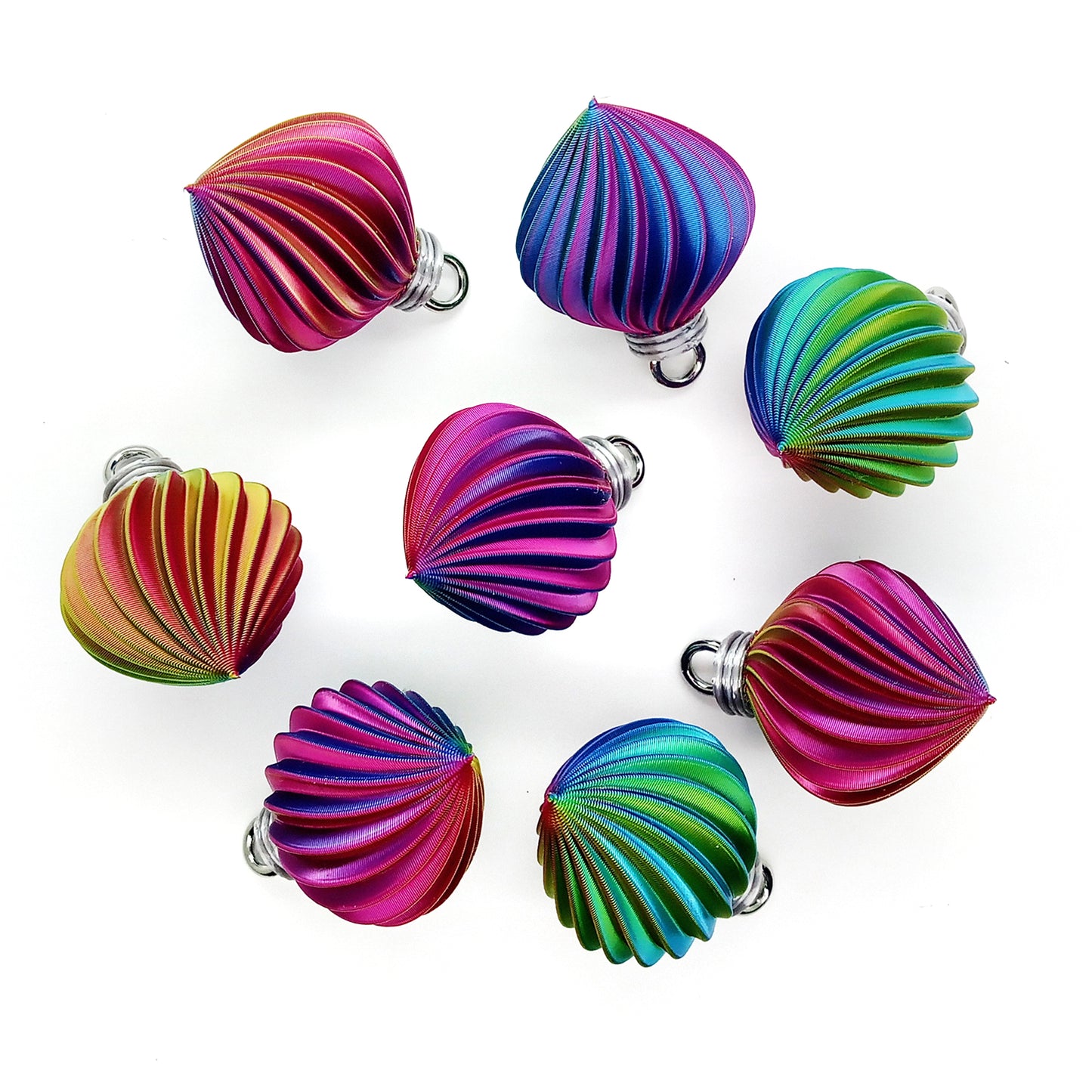 Pretty Rainbow Swirl Ornaments, 8 pieces, 1 inch tall