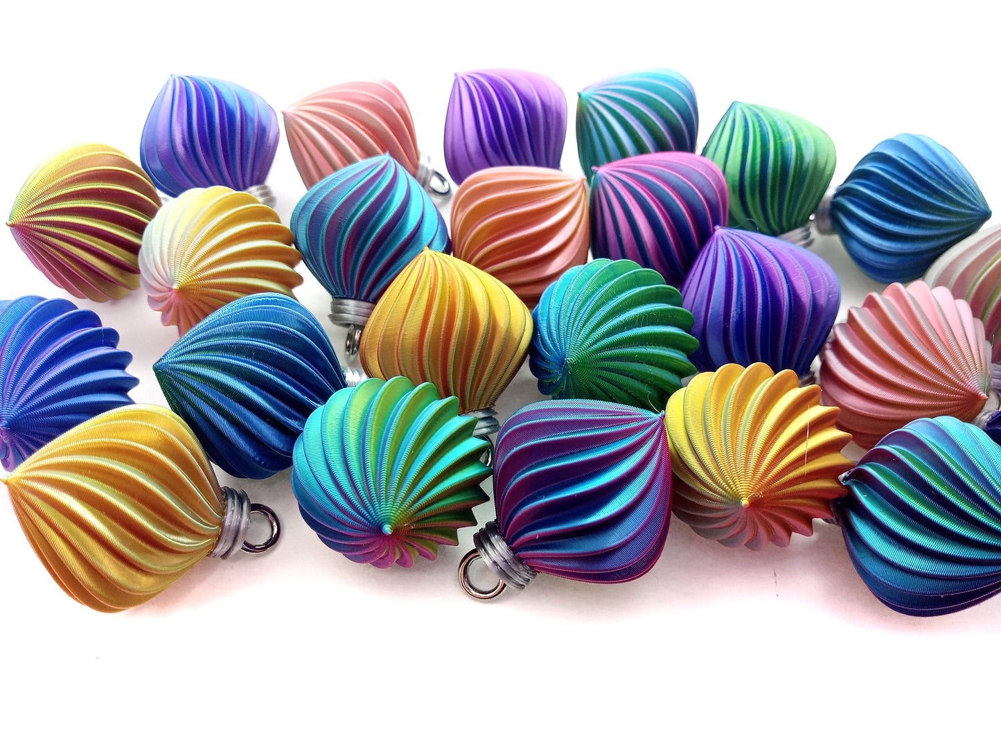 Colorful Mini Swirl Ornaments, 20 piece mix, 1:6 Scale