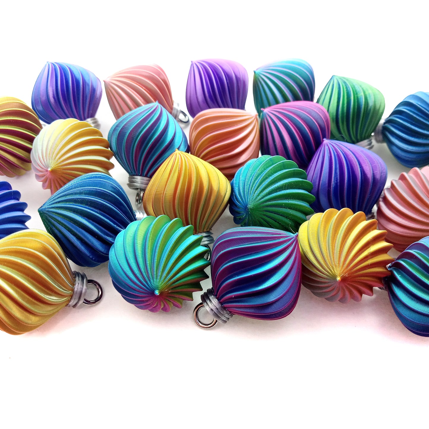 Colorful Mini Swirl Ornaments, 20 piece mix, 1:6 Scale