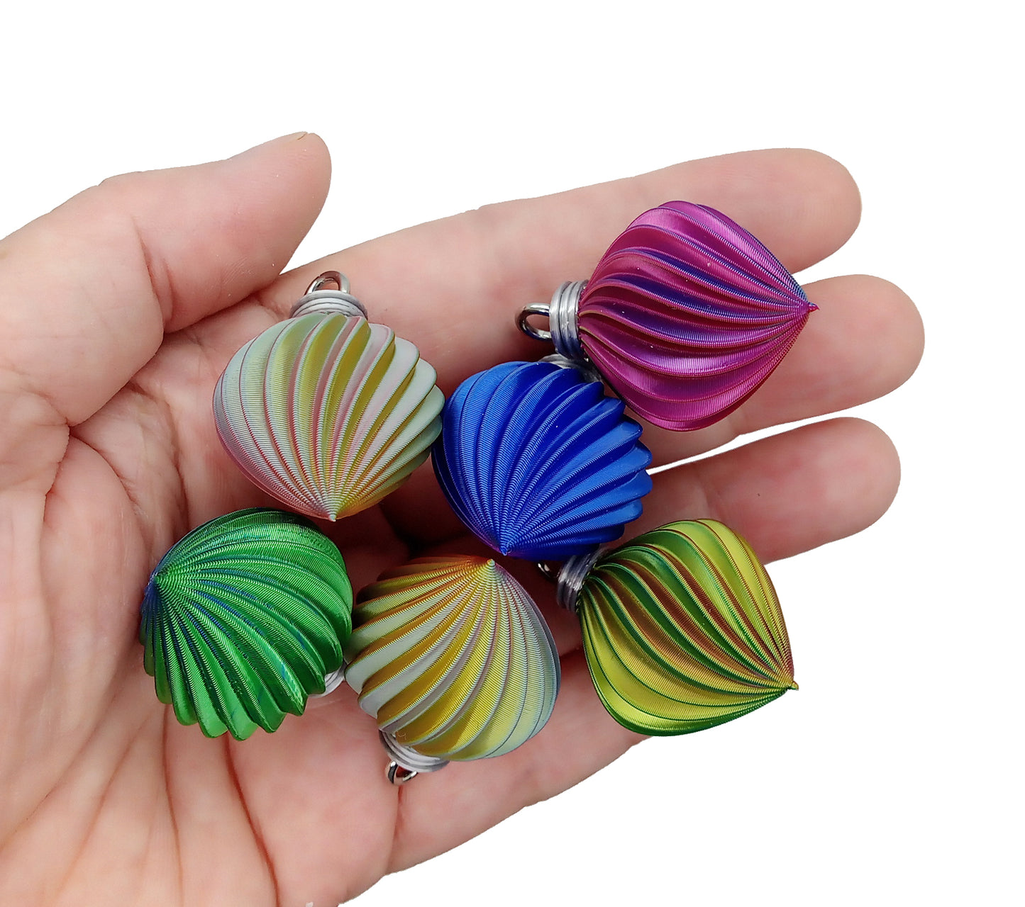 Colorful Mini Swirl Ornaments, 20 piece mix, 1:6 Scale