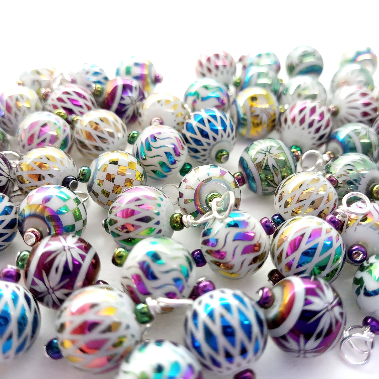 20 Tiny Christmas Ornaments, Glass Bauble Mix for 1:12 Scale or Dollhouse Trees