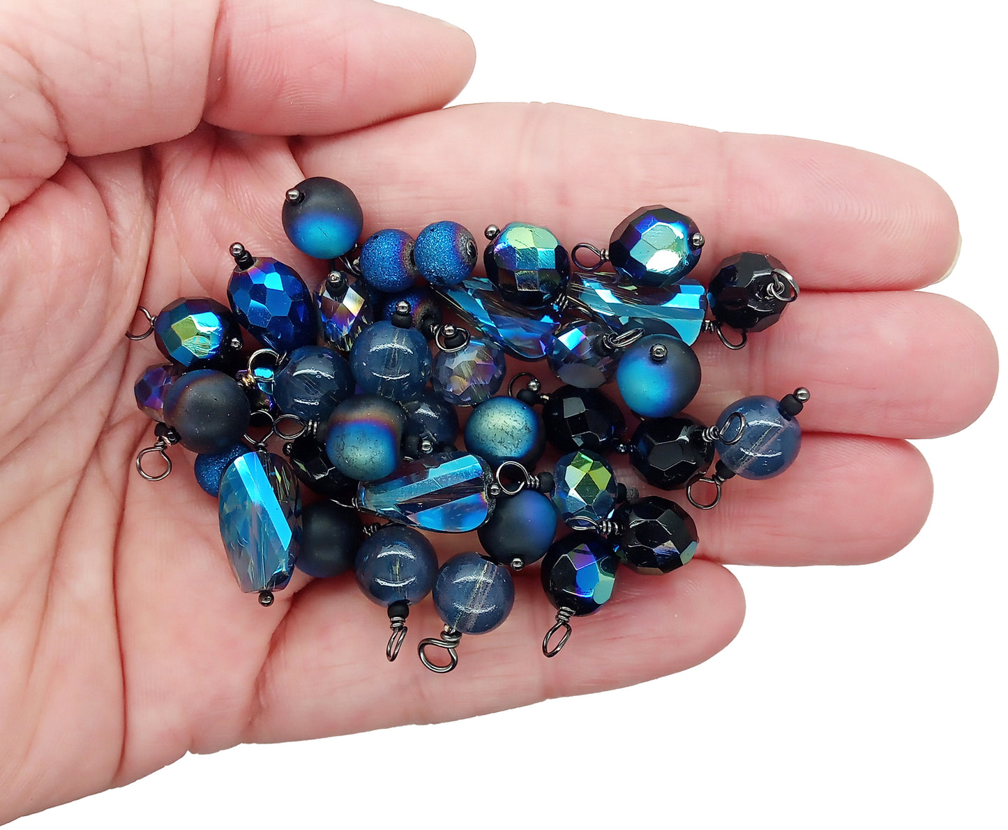 Blue & Black Charm Mix, 20-50 pieces, for Goth or Witchy Jewelry