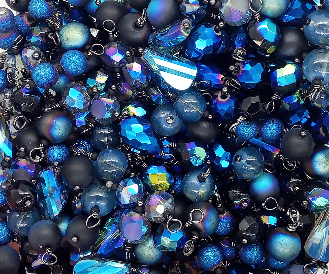 Blue & Black Charm Mix, 20-50 pieces, for Goth or Witchy Jewelry