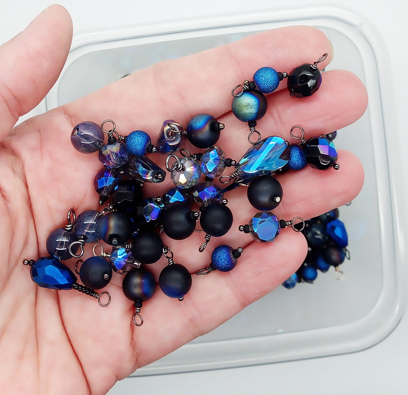 Blue & Black Charm Mix, 20-50 pieces, for Goth or Witchy Jewelry